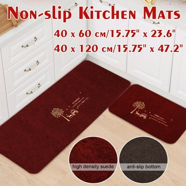 LtyTz Anti Fatigue Kitchen Mat Set of 2 Non Slip Thick Cushioned Kitchen Rug Sets with Runner 15.7x47.2+15.7x23.6 Heavy Duty Comfort Standing Mats Waterproof Kitchen Carpet
